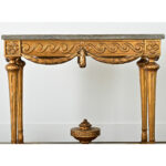 French 18th Century Gold Gilt Console with Marble Top