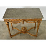 French 18th Century Gold Gilt Console with Marble Top