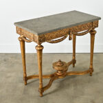 French 18th Century Gold Gilt Console with Marble Top