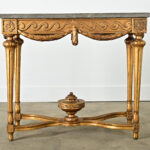 French 18th Century Gold Gilt Console with Marble Top
