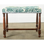 French 19th Century Oak & Upholstered Bench