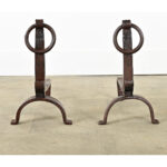 French Pair of 18th Century Forged Iron Chenets