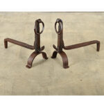 French Pair of 18th Century Forged Iron Chenets