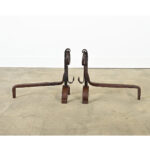 French Pair of 18th Century Forged Iron Chenets