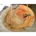 French Art Deco Carved Alabaster Pendant Light