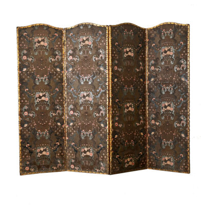 Spanish 19th Century Leather Folding Screen