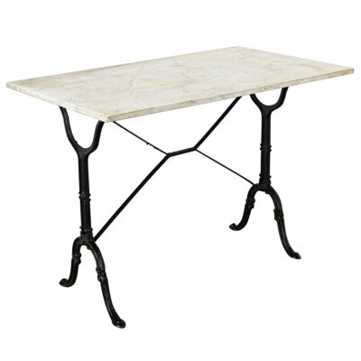 French 19th Century Iron and Marble Bistro Table