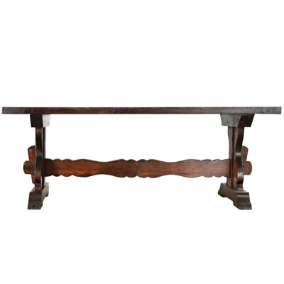 French 18th Century Solid Oak Trestle Dining Table