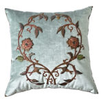 BVIZ Antique European Raised Gold Embroidery Pillow