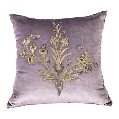 BVIZ Antique European Raised Gold Embroidery Pillow