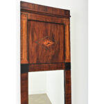 Danish 19th Century Mahogany Inlay Narrow Mirror