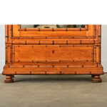 French 19th Century Faux Bamboo Pine & Mirror Armoire