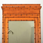 French 19th Century Faux Bamboo Pine & Mirror Armoire