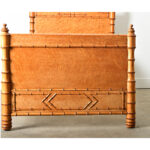French 19th Century Faux Bamboo Twin Bed Frame