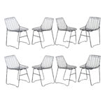 French Vintage Set of Eight Black Wire Chairs