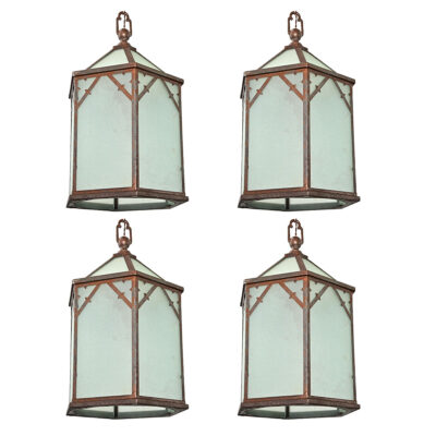 Set of Four English Vintage Lanterns