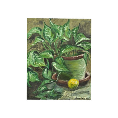 Vintage Still Life Painting of a Houseplant