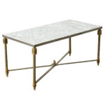 French Midcentury Marble and Brass Coffee Table 1 French Midcentury Marble and Brass Coffee Table