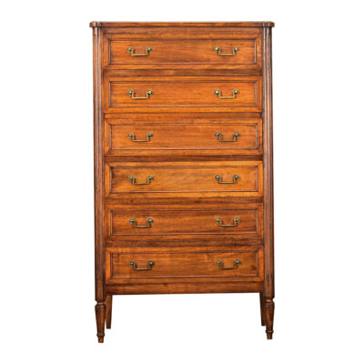 French 19th Century Walnut Tall Chest of Drawers