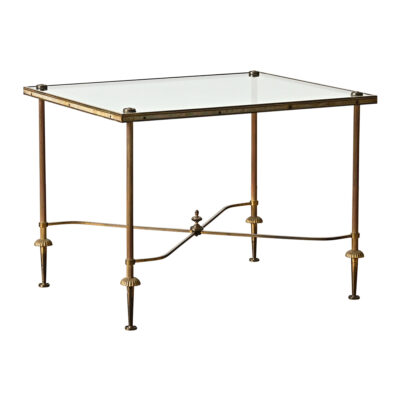 French Vintage Brass & Glass Low Table