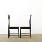 Italian Set of Six Cane & Ebonized Dining Chairs