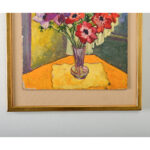 French Vintage Framed Painting of Poppies