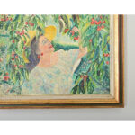 French Vintage Framed Oil Painting Portrait