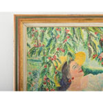 French Vintage Framed Oil Painting Portrait