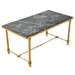 French Midcentury Black Marble and Brass Coffee Table 1 French Midcentury Black Marble and Brass Coffee Table
