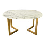 French Modern Oval Marble Dining Table 1 French Modern Oval Marble Dining Table