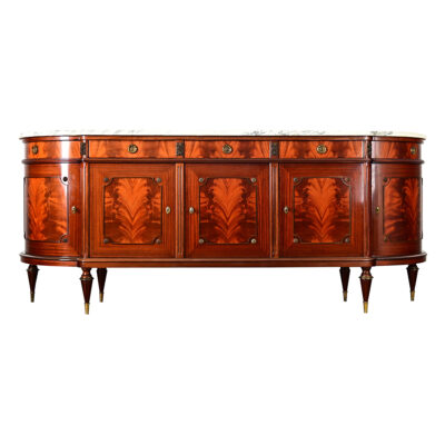 French Vintage Mahogany & Marble Top Enfilade