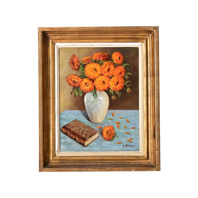 French Vintage Framed Floral Still Life