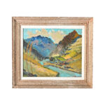 French Vintage Framed Mountain Landscape