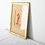 French Framed Drawing of a Knight by Eugene Giraud