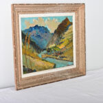 French Vintage Framed Mountain Landscape