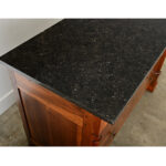 French 19th Century Empire Walnut Commode with Fossil Marble Top