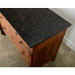French 19th Century Empire Walnut Commode with Fossil Marble Top