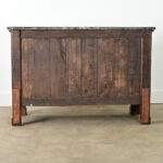 French 19th Century Empire Walnut Commode with Fossil Marble Top