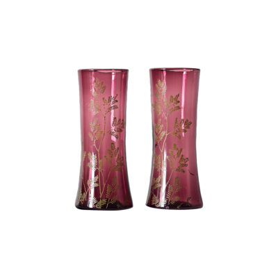 French Pair of Art Nouveau Amethyst Glass Vases