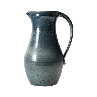 French Vintage Blue Ceramic Pitcher