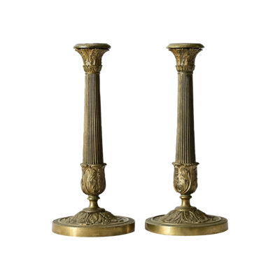 French Pair 18th Century Louis XVI Style Bronze Candlesticks