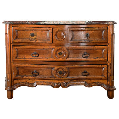 French Louis XV Period Commode with Original Hand Cut Marble Top