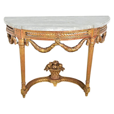 French 18th Century Louis XVI Period Demilune Console