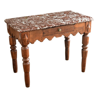 French 19th Century Marble Top Butchers Table
