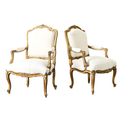 French Pair of 18th Century Louis XV Period Fauteuils