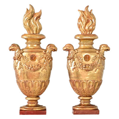 Italian Pair of 19th Century Giltwood Appliqués