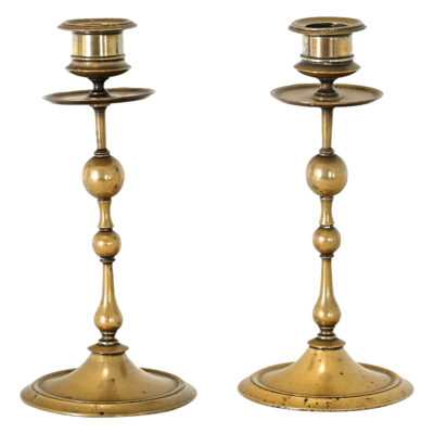French Pair of 19th Century Brass Candlesticks