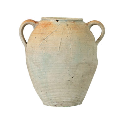 French Vintage Stoneware Glazed Jar with Handles