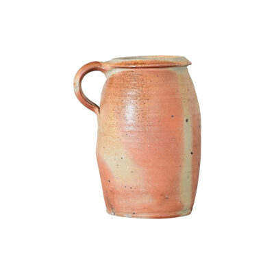 French Vintage Stoneware Glazed Jar with Handle