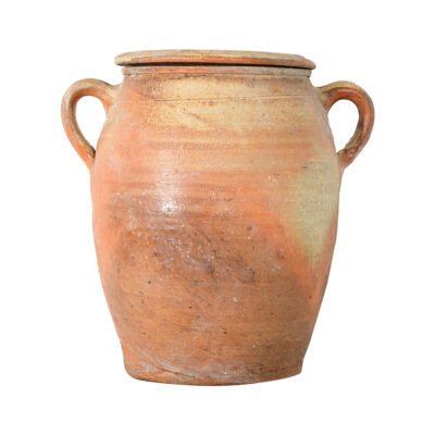French Vintage Stoneware Lidded Crock